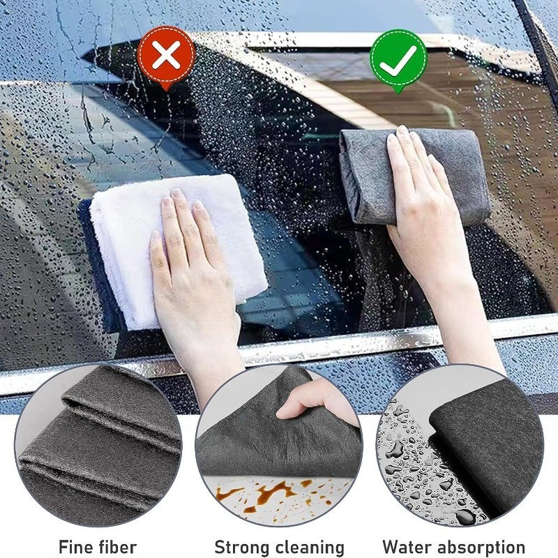 5 / 10 Chiếc Vải Thủy Tinh Làm Sạch Ma Thuật / Vải Giặt Không Xơ Có Thể Tái Sử Dụng / Khăn Đa Năng Kính Windows