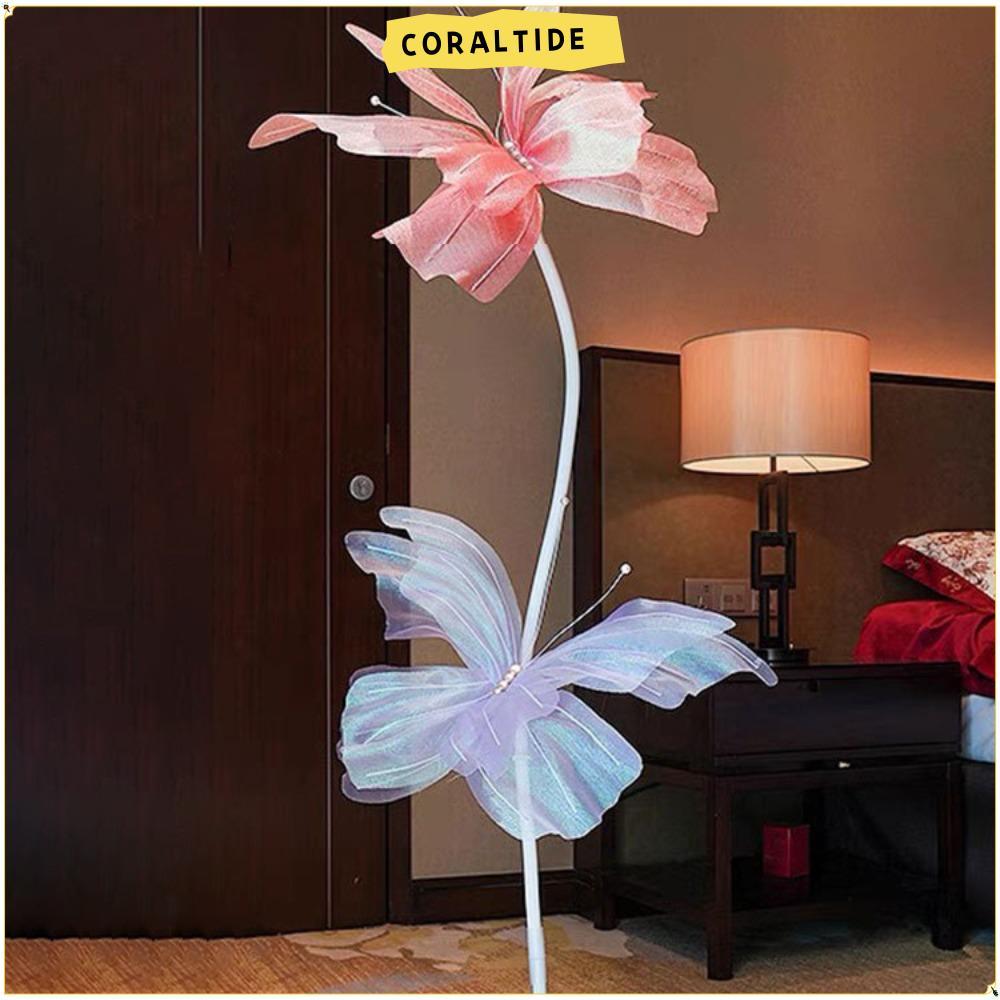 CORALTIDE Hoa Bướm Nhân Tạo, Hoa Nhân Tạo Lụa Bướm Lớn, Nền 50cm Hoa Giả Nhiều Màu Sắc Đạo Cụ Chụp Ảnh Đường