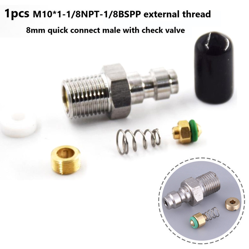 [Welv] Van kết nối nhanh ren nam 8mm PCP đổ đầy van M10 * 1 1 / 8NPT 1 / 8BSPP