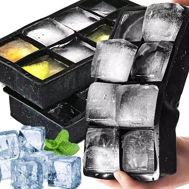 4 / 6 / 8 Lưới Khuôn Làm Đá Silicon / Khuôn Làm Đá Whisky Có Thể Tái Sử Dụng / Tủ Đông Cocktail DIY