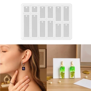 SA Silicon Trang Sức Khuôn Thủ Công Giọt Tròn Hình Bầu Dục Bông Tai Mặt Dây Móc Khóa Handmade Phụ Kiện Khuôn