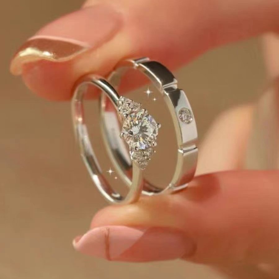 Nhẫn đôi bạn trai và bạn gái bạc S999