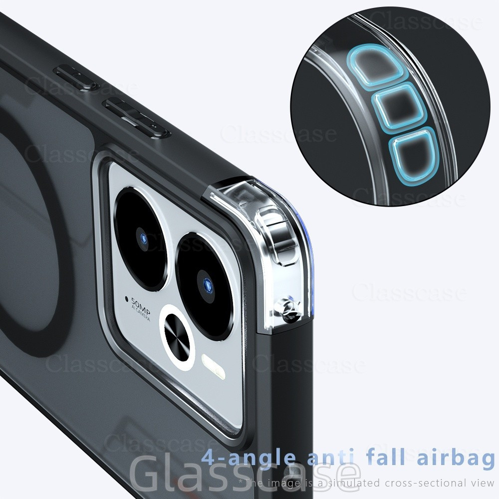14T X Pro Plus Realme 14T 14X 14Pro 14ProPlus Chống Trầy Xước Trong Suốt Mờ Từ Tính Vỏ Điện Thoại Chống Sốc Bảo Vệ Mặt Sau Cứng Chống Vân Tay