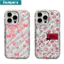 Ibumpers Ốp Điện Thoại Hoa Hồng Thanh Lịch Họa Tiết Nơ Đẹp Trong Suốt Mềm Mại Cao Cấp Chống Sốc Cho iPhone 11 12 13 14 15 16 17 Pro Max IP 7 8 Plus Iphon X XS XR Xs max