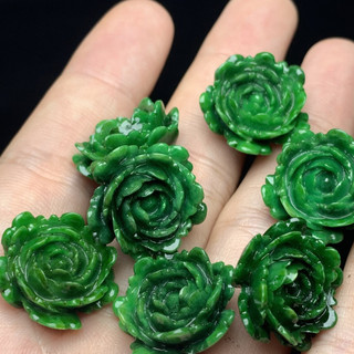 Mặt dây chuyền hoa mẫu đơn jadeite khô 20mm, phụ kiện DIY
