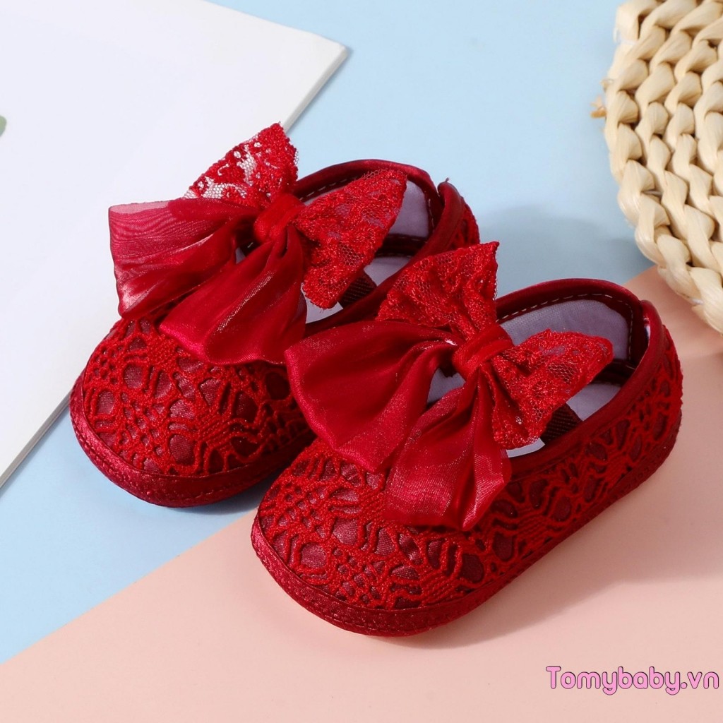 Bé Gái Nơ Giày Ren Dễ Thương Thời Trang Trẻ Sơ Sinh Chống Trơn Trượt Giày Đi Bộ Đầu Tiên Sử Dụng Hàng Ngày Những dịp Đặc Biệt