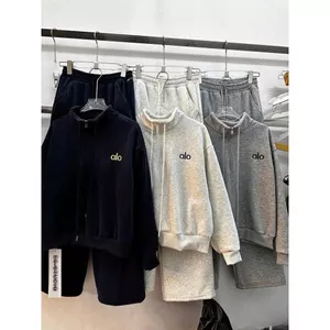 Set bộ nữ CHẤT 2DA ÁO SWT XTIÊU CHỮ ALO+ quần rộng CHẤT 2DA XÁM TIÊU CHỮ ALO -quanao94