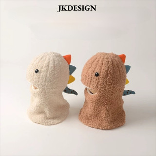 Mũ bảo vệ tai JKDESIGN, Mũ chống gió khủng long hoạt hình dễ thương Khăn quàng cổ một mảnh, Mũ chui đầu ấm áp chống lạnh mùa đông
