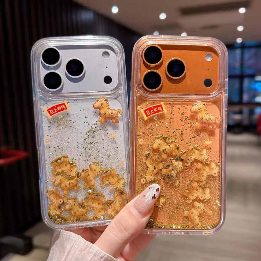 Goldfoil Sẽ Sớm Có Tiền Trôi Cát Acrylic Ốp Lưng Điện Thoại iPhone 17 Pro Max 16 15 14 13 12 Vỏ Bảo Vệ Chống Sốc