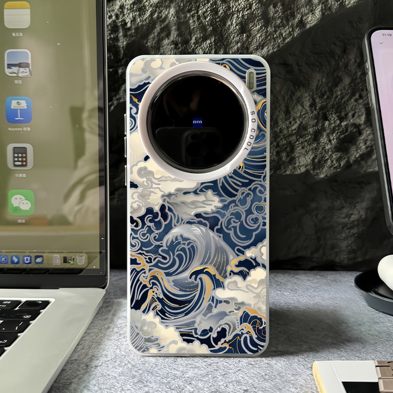 Ốp điện thoại mờ cứng The Great Wave off Kanagawa cho Vivo X300 Pro X200 Ultra X200 Pro X100S Pro X200S X100s X100 Pro X90 X80 X70 Vỏ Vivo chống sốc