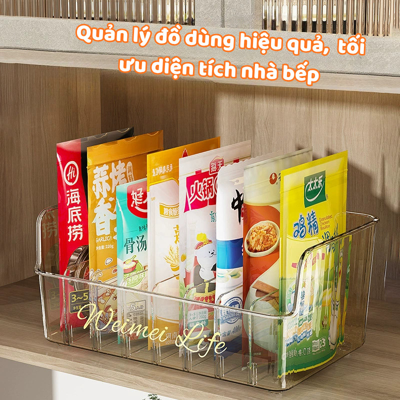 Khay Nhựa Đựng Gia Vị Nhà Bếp – Thiết Kế Chia Ngăn Thông Minh, Gọn Gàng DINO , Dễ Quan Sát Và Chống Tràn Đổ