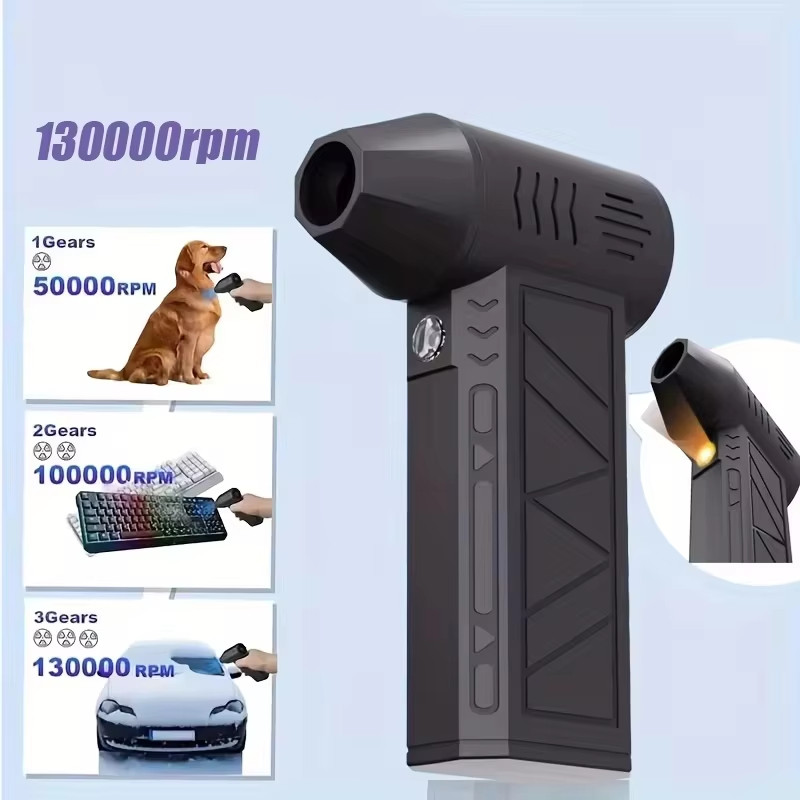 Máy thổi bụi Mini Turbo 130.000 vòng/phút cầm tay, động cơ không chổi than, tốc độ gió 52 m/s, bạo lực công nghiệp