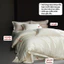 Bộ vỏ chăn ga gối lụa Memminbedding Luxury viền ánh bạc sang trọng, thanh lịch, tạo điểm nhấn tinh tế
