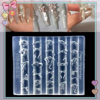 [beautifulhome] 3D Nơ Silicon Khuôn Làm Móng Tay Kích Thước Hỗn Hợp Nơ Ruy Băng Tấm Dập Mềm Bowtie DIY Làm Móng Tay Nghệ Thuật Khuôn Dụng Cụ Trang Trí Mẫu [Làm Đẹp]
