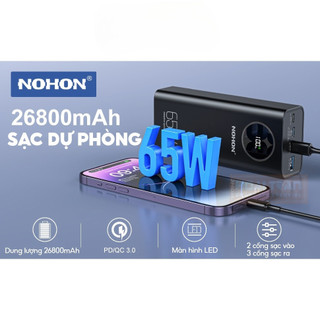 Sạc dự phòng NOHON NX-65W 26800mAh • Hỗ trợ sạc nhanh PD 65W Max cho Laptop, điện thoại thông minh - ONEMAX