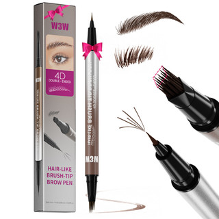 Bút chì kẻ mày hai đầu chạm khắc Micro-Needle Chống thấm nước Không nhòe Hai trong-