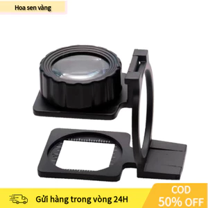 【24H】Kính Lúp Mini Để Bàn Có Thước Đo Phóng Đại 10x, Cực Kỳ Chắc Chắn, Đo Lường Theo Đơn Vị Inch Và Mm, Có Thể Gập Lại,