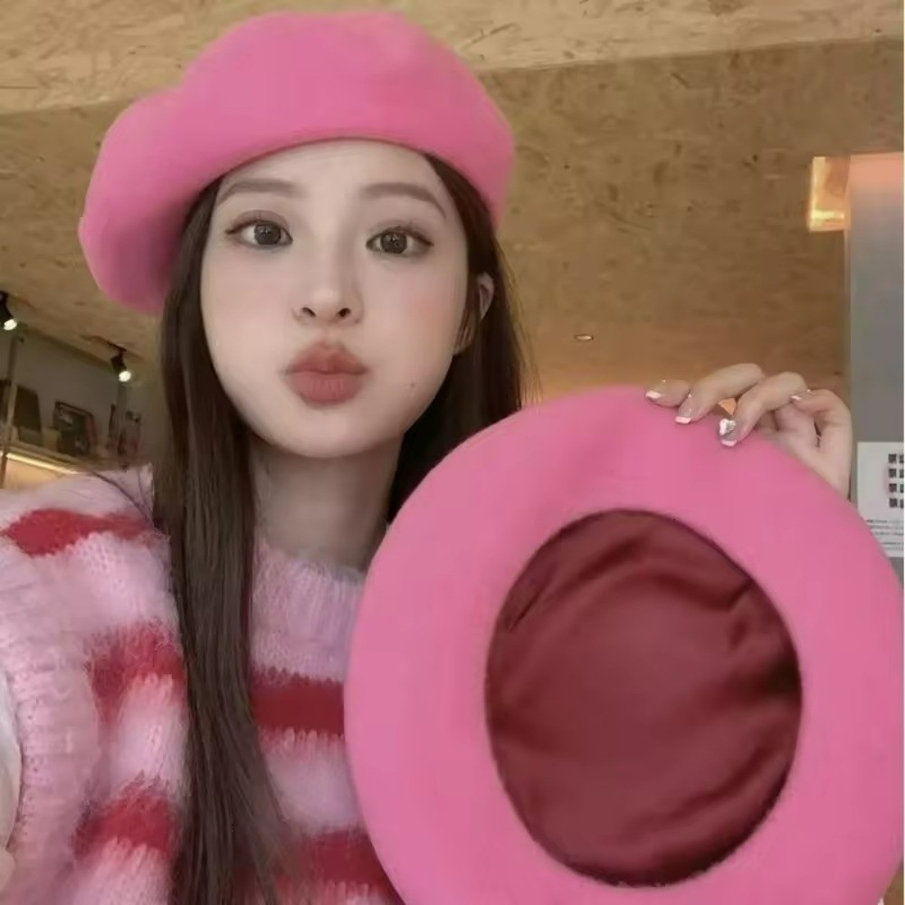 Mũ nồi len ấm áp phong cách Pháp cổ điển dành cho nữ, phù hợp mùa thu đông