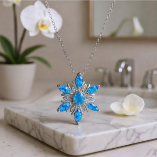 Vòng cổ bông tuyết nhiều màu sắc, phụ kiện thời trang cho nữ, phù hợp làm quà tặng Giáng sinh