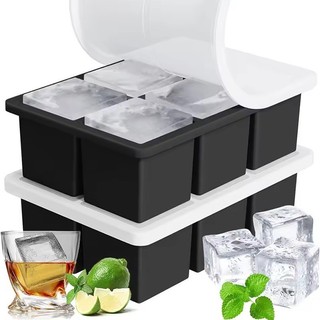 Khuôn làm đá viên silicon 4 / 6 / 8Grids - Khay làm đá cấp thực phẩm cho Cocktail whisky