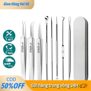 Bộ 8 Món Lấy Mụn Đầu Đen Và Mụn Bọc, Thép Không Gỉ Cao Cấp, Độ Bền Cao, Tay Cầm Chống Trượt, Hình Dạng Tiện Dụng, Chăm S