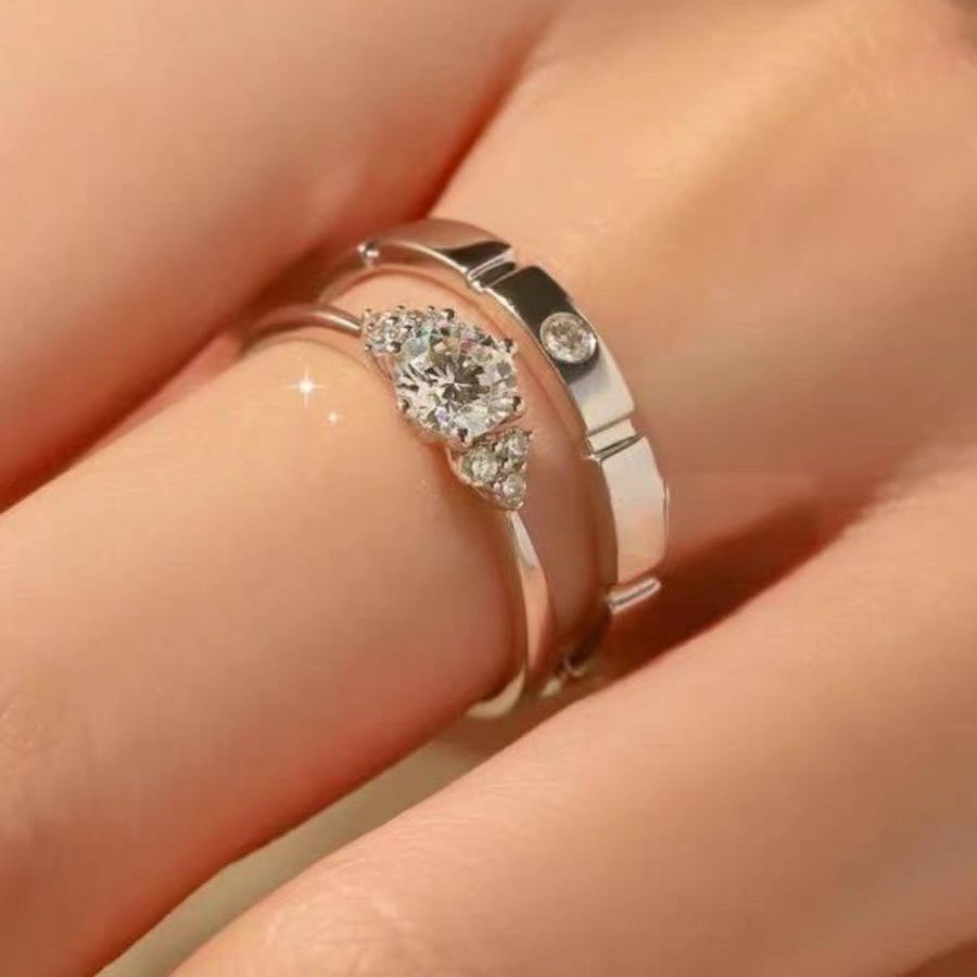 Nhẫn đôi bạn trai và bạn gái bạc S999