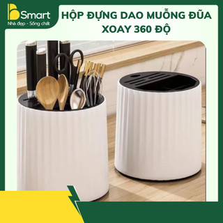 Hộp Đựng Dao Muỗng Đũa Dao Đa Năng Xoay 360 Độ, Thiết Kế Sáng Tạo Tiện Lợi Dành Cho Nhà Bếp