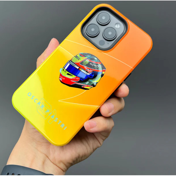 Ốp điện thoại mũ bảo hiểm Oscar Piastri 2025 thích hợp cho iPhone17 16Pro 16e 15ProMax 14Pro 13 12 13mini Samsung S24 S22 S25 2in1 ốp lưng cứng bóng