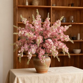 Hoa Phi Yến Giả Larkspur Silk Flowers Long Stem Decor Home Room Premium Realistic Faux Delphinium Hyacinth Gladiolus Bouquet Wedding Party Photography Props Nordic Style Vintage Aesthetic Vase Filler Tall Branch Purple Pink White Blue Office Arrangement