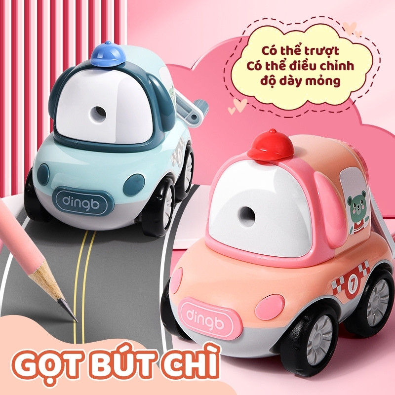 Gọt bút chì ô tô tự động siêu đáng yêu, đồ chuốt bút chì hoạt hình đa năng chất lượng cho bé sử dụng