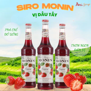 Siro Monin Dâu Tây Strawberry 70cl, Nguyên Liệu Pha Chế Chuyên Nghiệp, Syrup Nhập Khẩu Pháp
