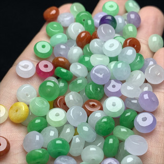 Jadeite Hạt Tricolor 8x5mm, Bộ 5 Chiếc - Phụ Kiên Vòng Tay