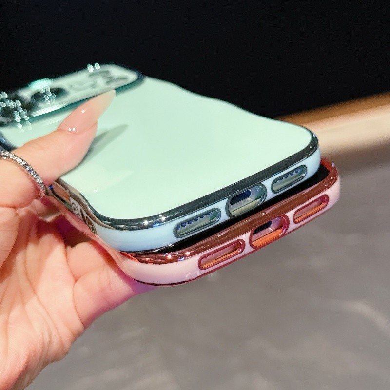 Ốp Điện Thoại Tình Yêu Bên Mạ Điện Cho Apple IPhone 17 Pro Max 17 Air 16 15 14 Plus 13 12 11 Pro Max Bao Ống Kính Mềm Mại