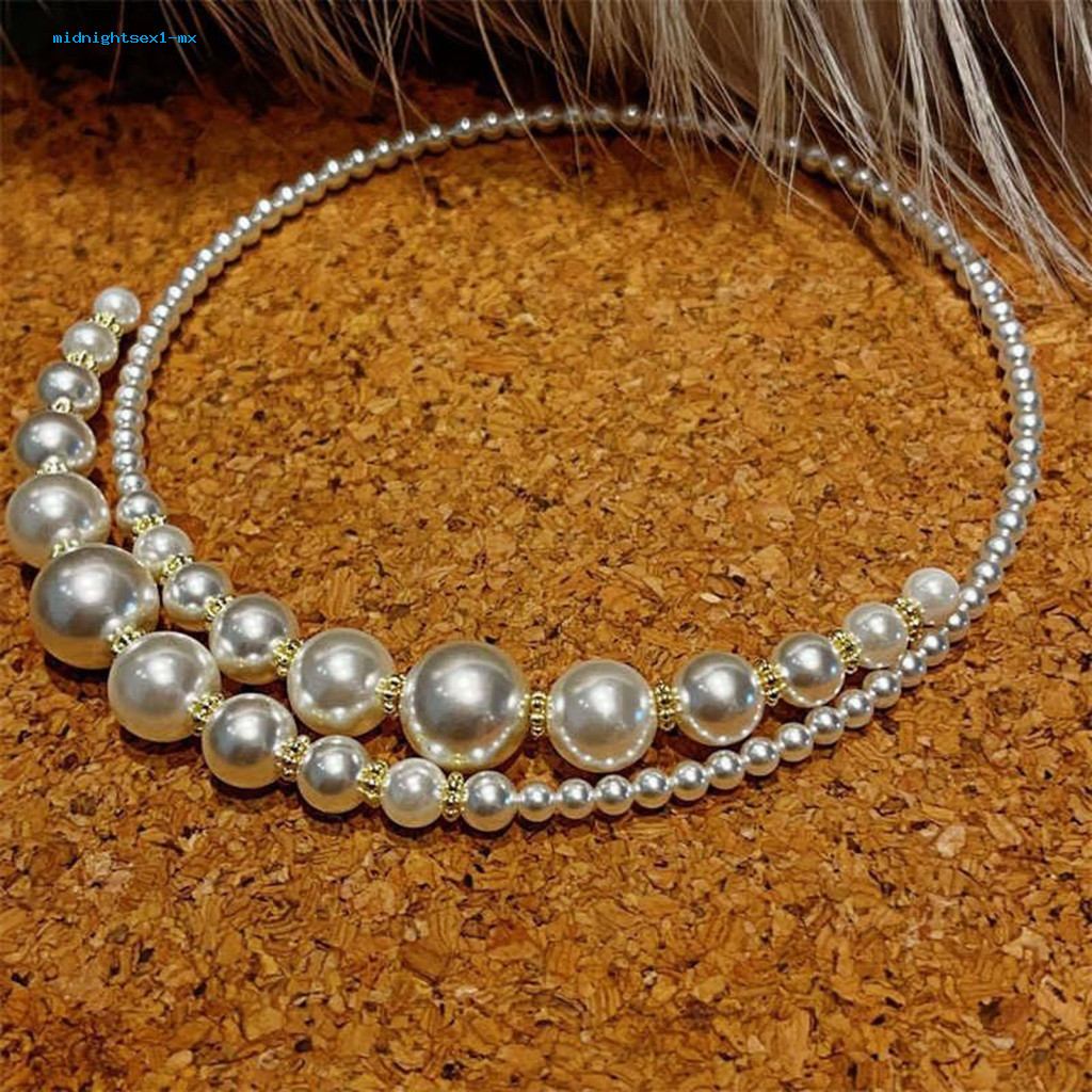 Vòng cổ choker ngọc trai giả, style retro thanh lịch - hoàn hảo cho tiệc cưới