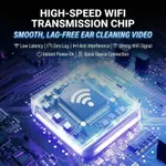 Công cụ loại bỏ sáp tai trực quan với máy ảnh 1080P HD Máy làm sạch tai không dây Đèn LED WiFi Bộ tai nghe thông minh Nhíp Chọn tai an toàn cho trẻ em Người lớn có thể sạc lại — ảnh 7