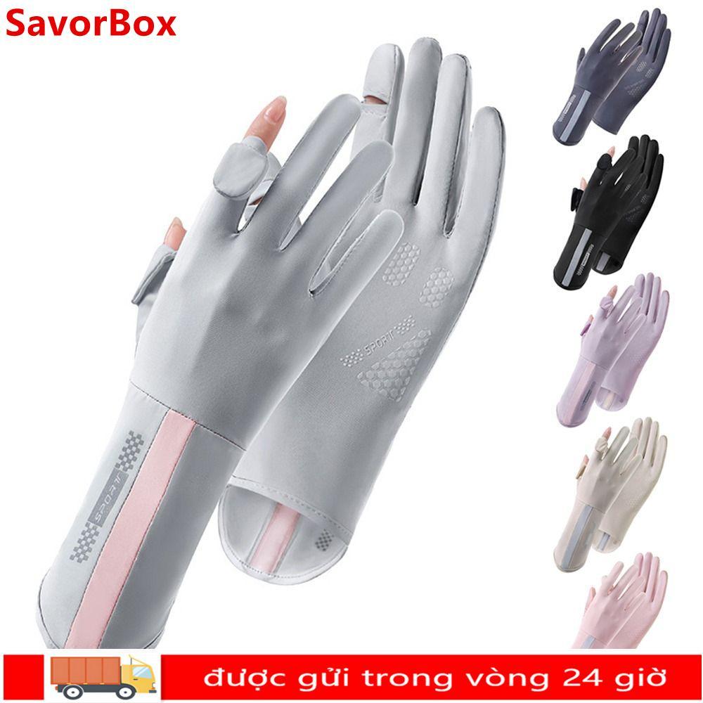 Găng Tay Chống Nắng SAVORBOX - Ice Silk Co Gian, Chống Tia UV, Thích Hợp Cho Mùa Xuân