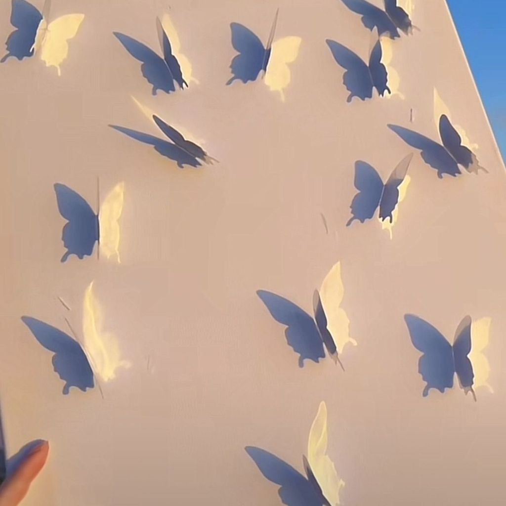 Bướm nhẹ và bóng, Bướm di chuyển, Bộ nhãn dán tường sáng tạo trang trí 3D DIY có đèn chiếu sáng