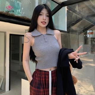Áo Vest Phong Cách Hàn Quốc, Mỏng Dệt Kim Có Nút Không Tay Cho Nữ