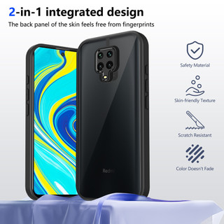 Dành Cho Redmi Note 9s / 9 Pro Max Ốp điện thoại Cứng Mờ Da-Cảm Giác Mềm Khung TPU Chống Sốc Mỏng Vỏ