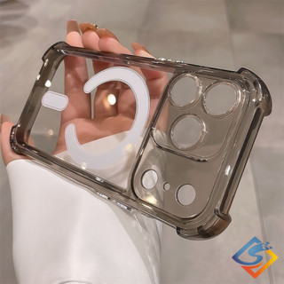 Ốp Điện Thoại Chống Sốc Túi Khí Bốn Góc Cho IPhone 17 Pro Max 11 12 13 14 15 16 Pro Max 14 / 15 / 16 Plus Vỏ Mềm Trong Suốt Từ Tính Ốp Lưng
