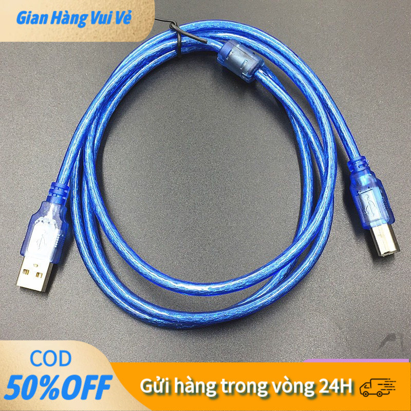 Dây Cáp Máy In USB Cục Chống Nhiễu, Chiều Dài 1.5m/3m, Truyền Dữ Liệu Tốc Độ Cao, Tương Thích PC, Laptop, Macbook, Máy I