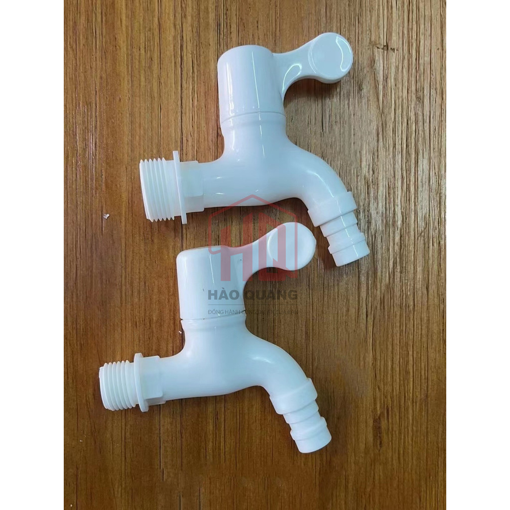 Combo 5 Vòi Nước Nhựa Trắng Phi 21 – Phi 27 | Vòi Hồ, Vòi Sân Vườn, Vòi Máy Giặt – Lắp Nhanh, Bền, Không Rò