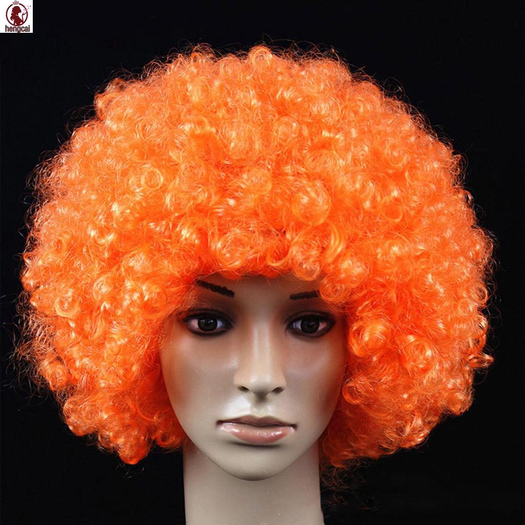 Tóc giả Afro puff nhiều màu sắc, phù hợp trang phục cosplay chú hề cho người lớn
