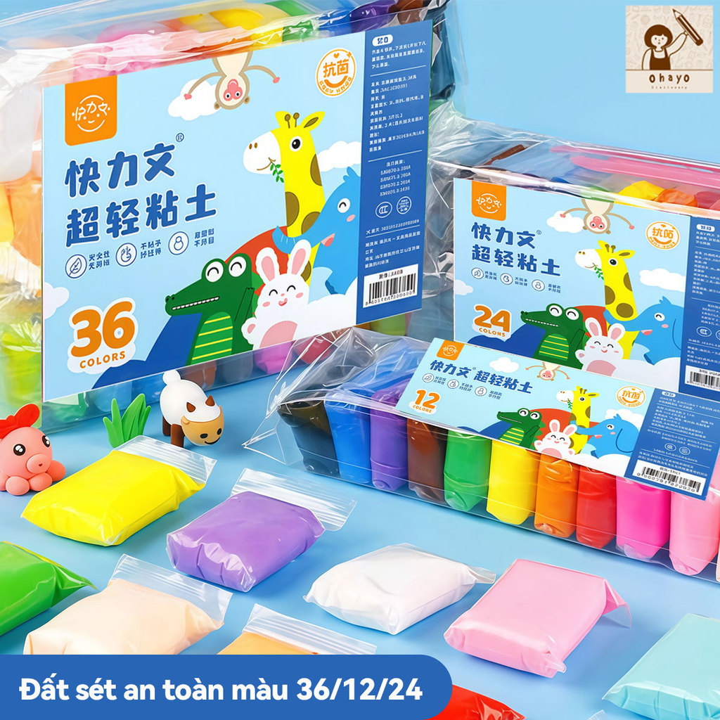 Combo đất sét tự khô Nhật24/36 màu đất nặn tự khô hình cao cấp siêu nhẹ ...
