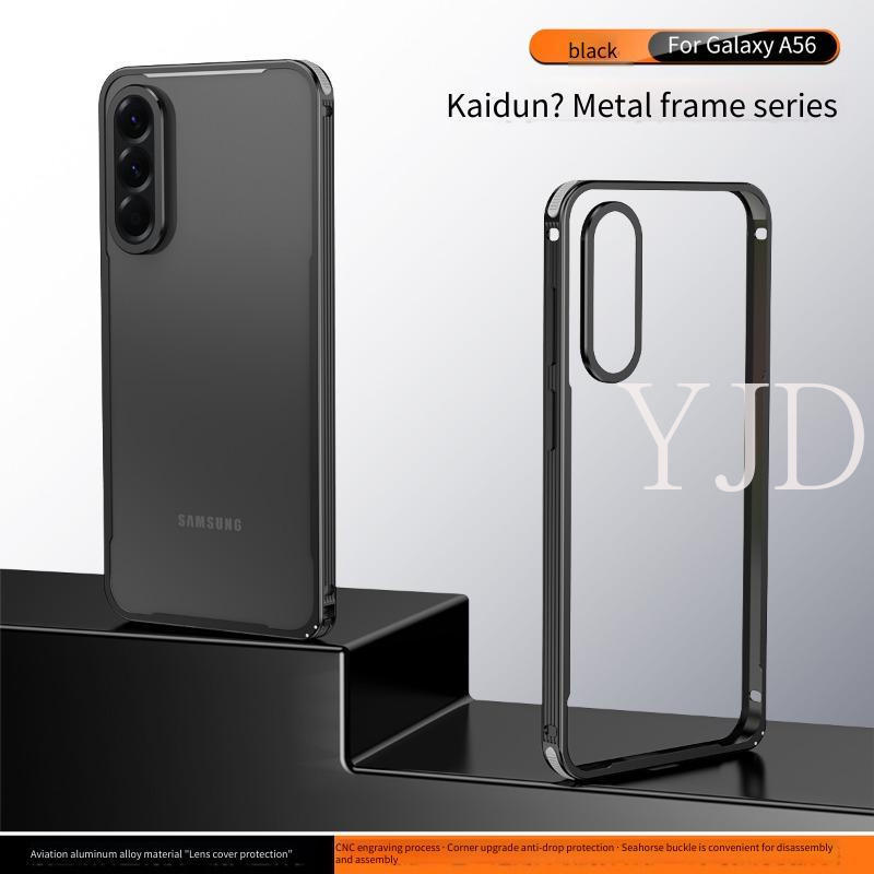 YJD Dành Cho Samsung Galaxy A56 A36 Khung Trần Kim Loại Khung Ống Kính Kim Loại Không Có Bảng Lưng Tản Nhiệt Chống Rơi Vỏ Điện Thoại