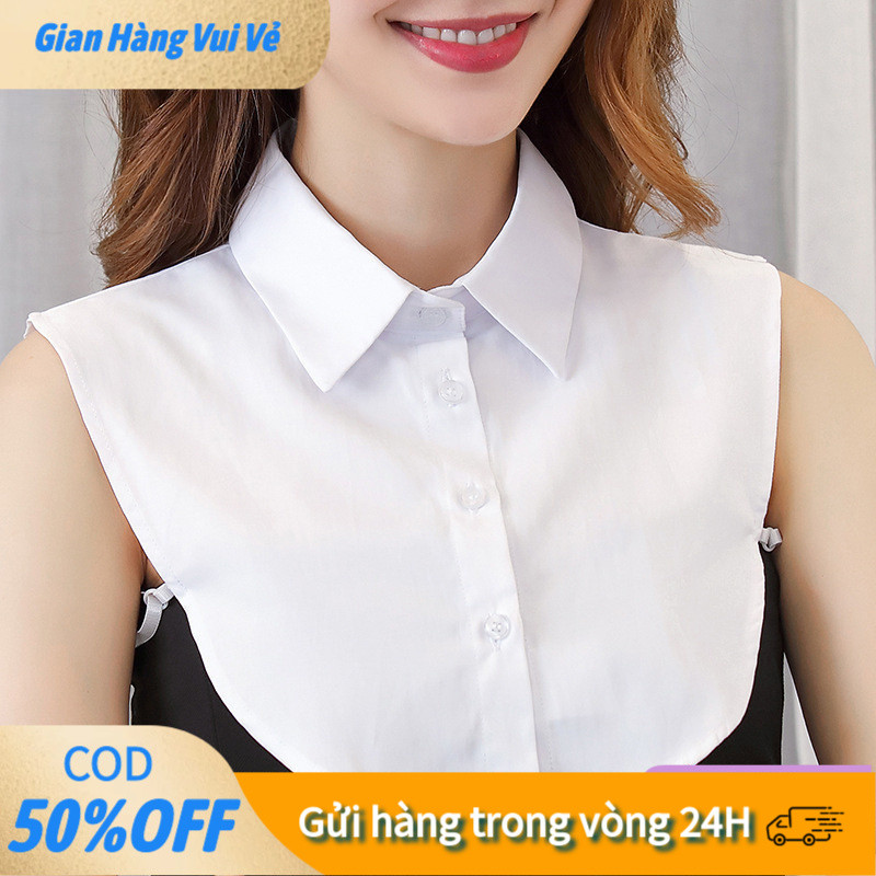 Bộ cổ áo giả đa năng màu trắng đen, chất liệu co giãn thoải mái, dễ dàng gắn và tháo trên các loại áo sơ mi và áo len