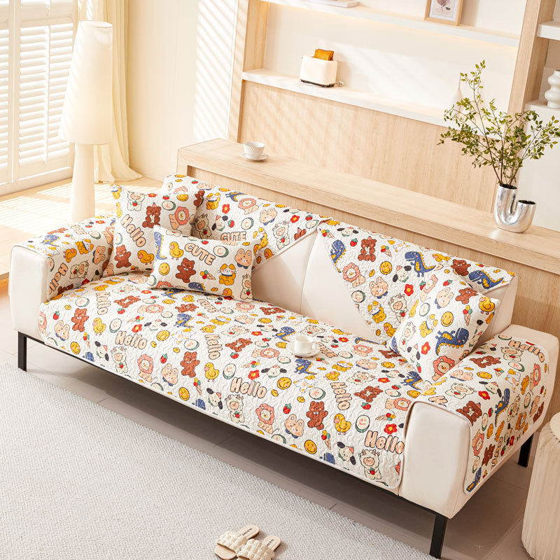 Nhỏ Tươi Sofa Đệm 123 Người Chống Trơn Trượt Sofa Che Chống Bụi Phòng Khách Sofa Khăn