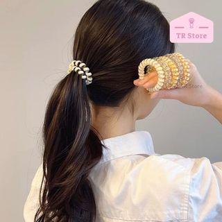 Dây Buộc Tóc Lò Xo TPU Cao Cấp, Độ Đàn Hồi Tốt, Bền, Họa Tiết Dễ Thương