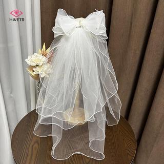 HWETR Thanh Lịch Đôi Nơ Cô Dâu: Mũ Ren Tinh Tế Cho Đám Cưới Của Bạn Với Nơ Trắng Thánh Kẹp Tóc Cho Đám Cưới Mũ Đội Đầu Mới