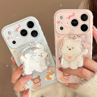 [Sheren] Ốp điện thoại hình chú chó con hoạt hình phong cách Hàn Quốc Thích hợp cho i17 16 15 14 13 12 11 pro max Vỏ bảo vệ chống sốc